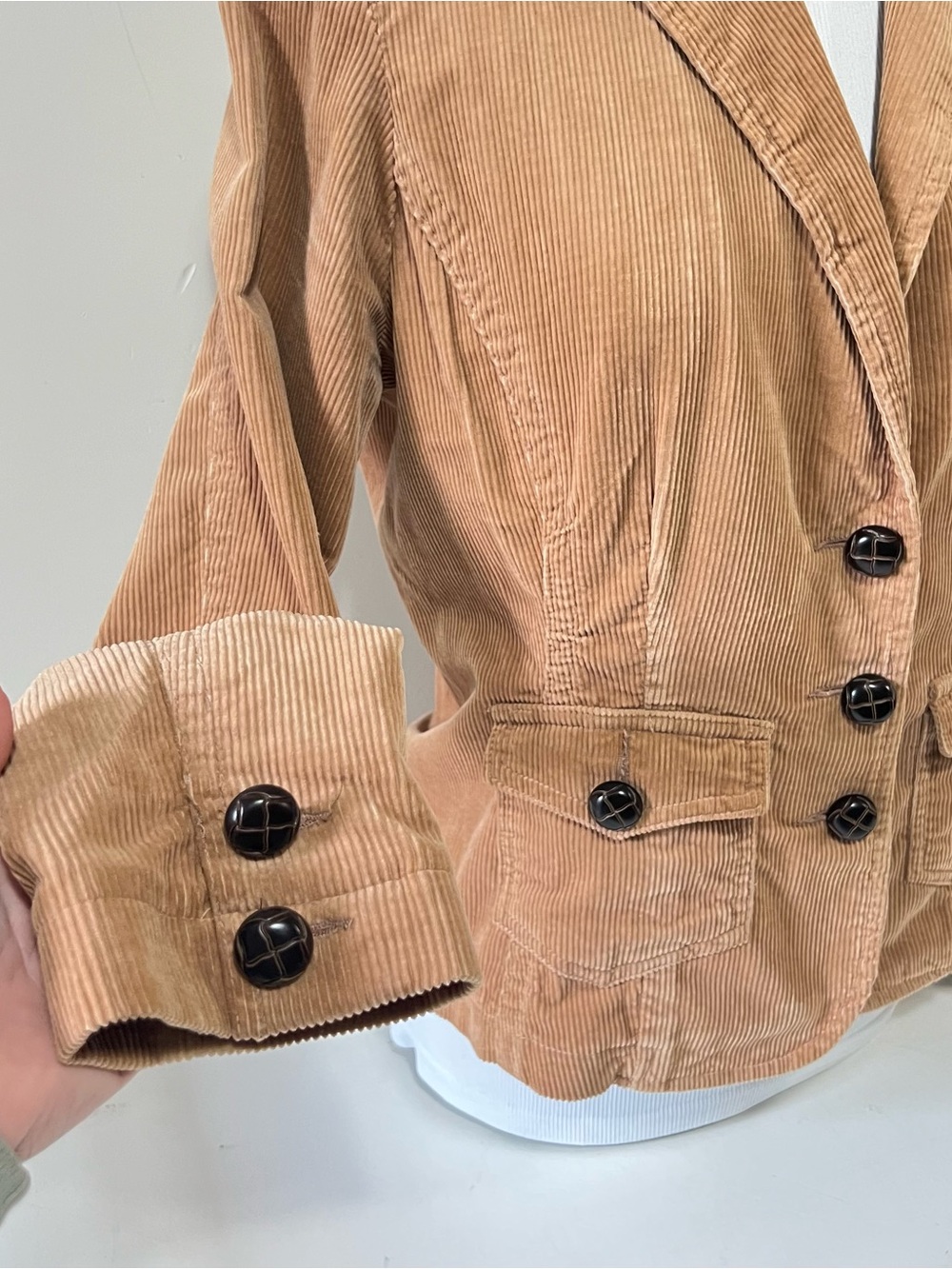 Jessica Corduroy Blazer Jacket Size 8 Tan Brown Vintage 90's Casual Blazer - Picture 6 of 12